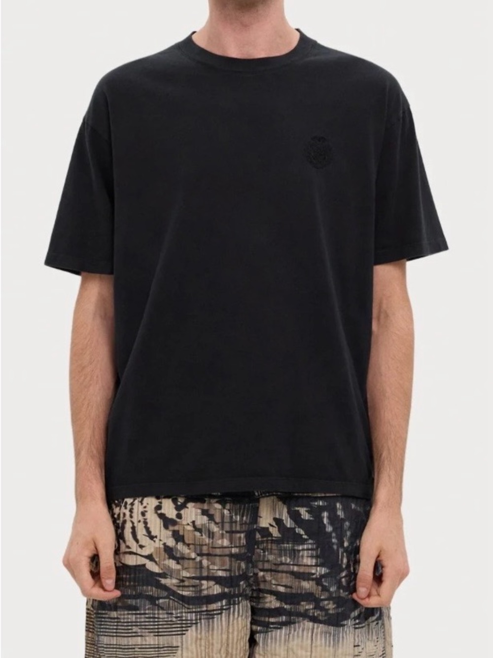 The Kooples Black Heavyweight Crest Short Sleeve Crewneck T-Shirt Size Medium